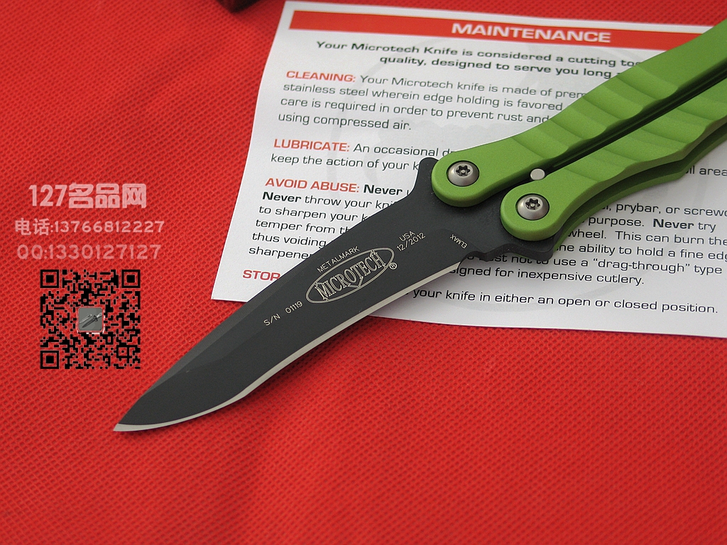 美国微技术Microtech MT170战术经典蝴蝶刀 世界名刀