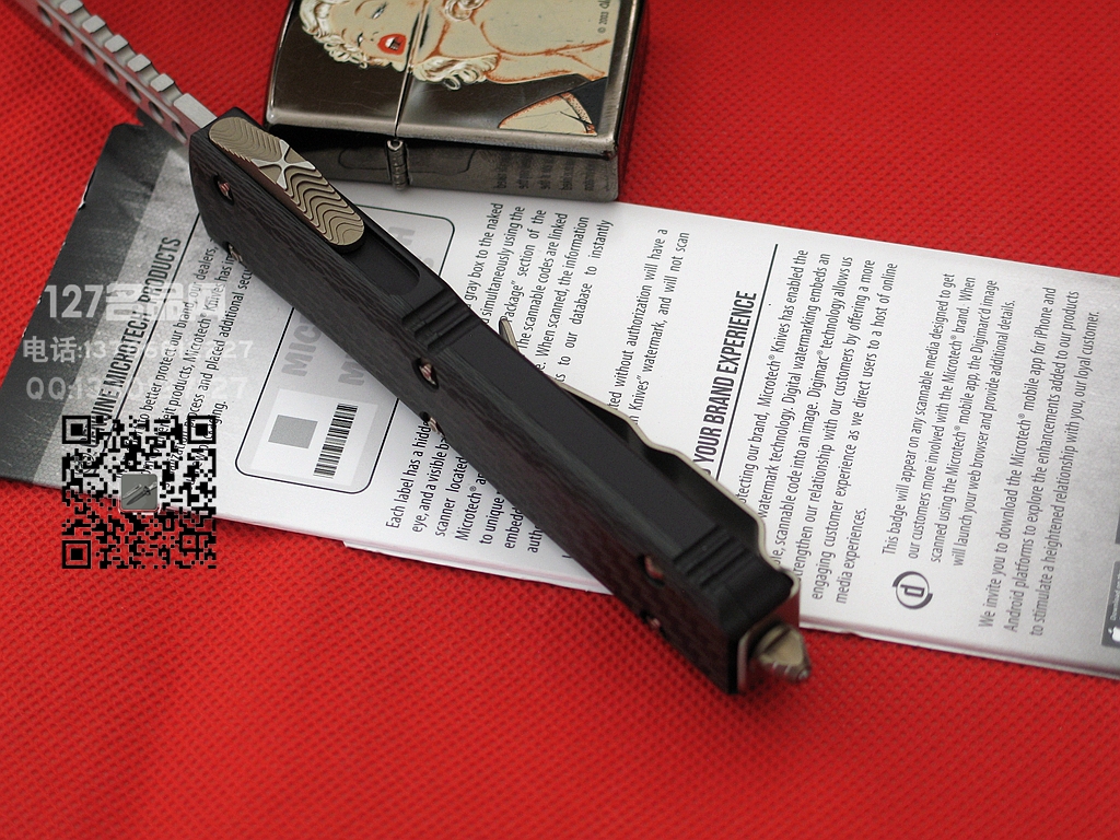 美国微技术MICROTECH 地狱犬碳纤维柄自动刀世界名刀