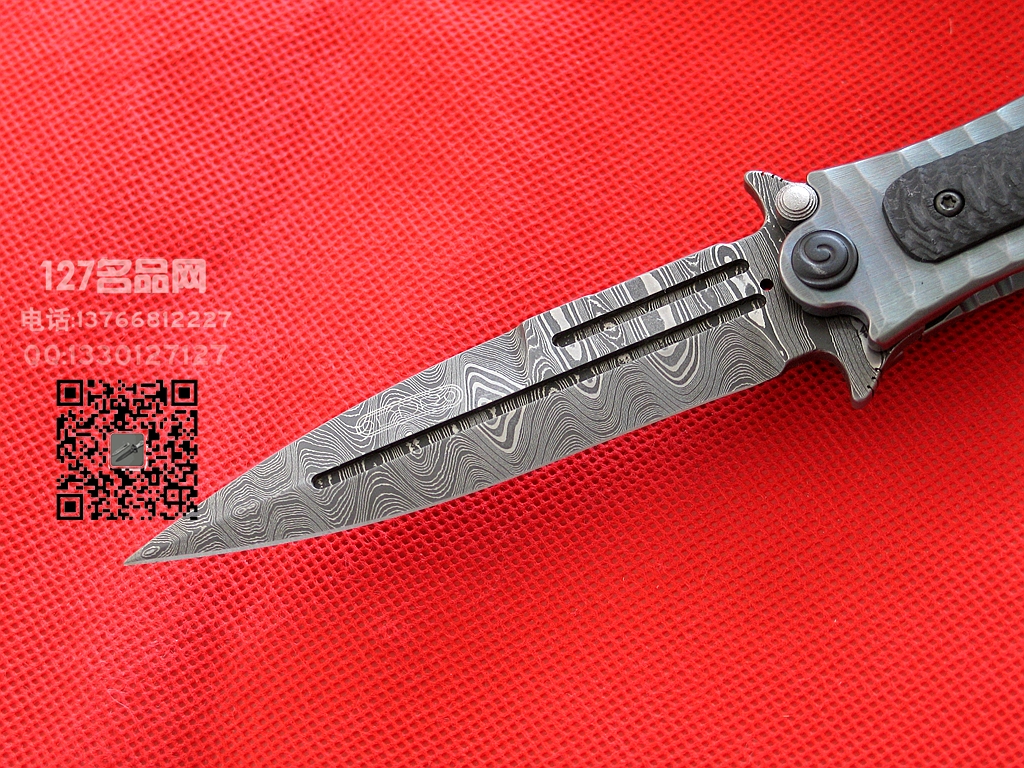 MADE HTM DDR合作版手工大马士革折刀 