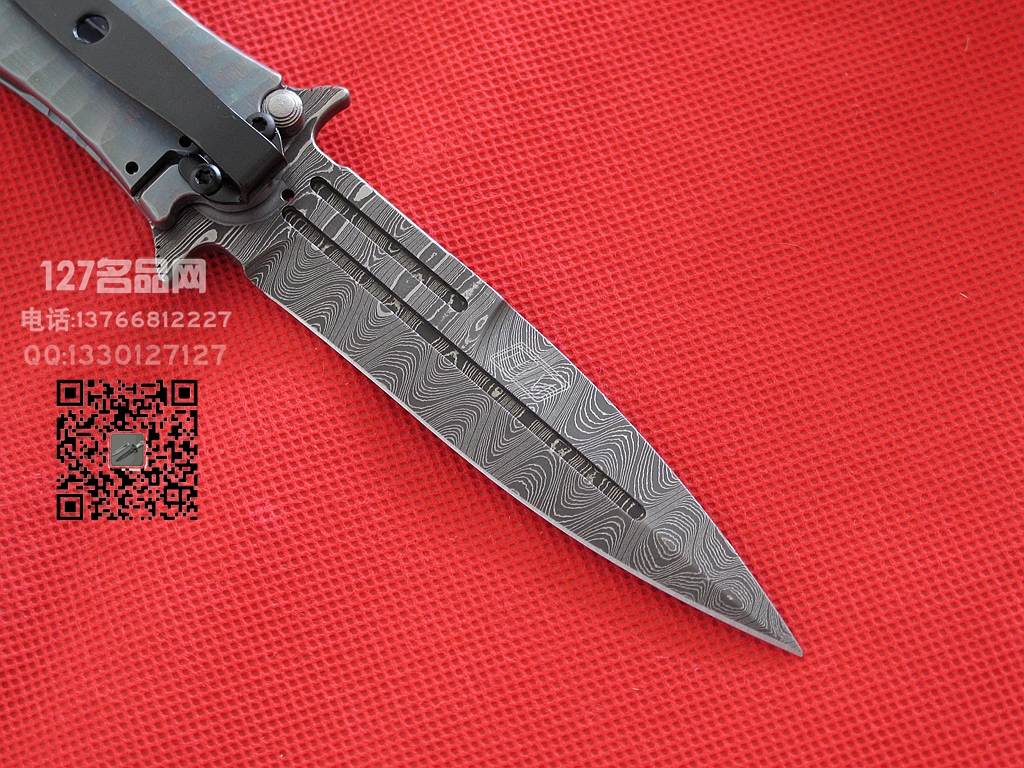 MADE HTM DDR合作版手工大马士革折刀 