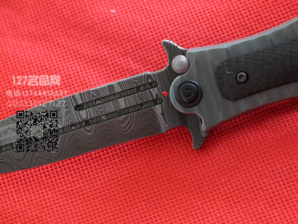 MADE HTM DDR合作版手工大马士革折刀 