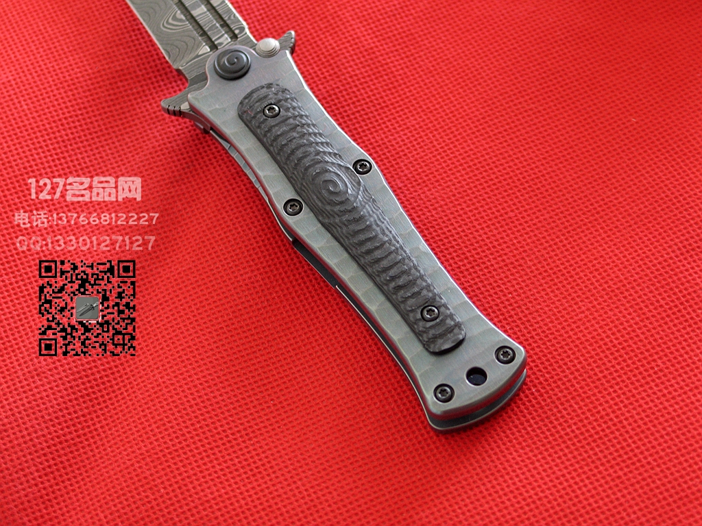 MADE HTM DDR合作版手工大马士革折刀 