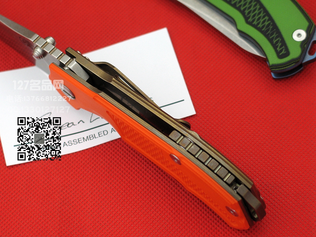 美国辛德勒Hinderer Knives MP-1橙色钛柄高端折刀