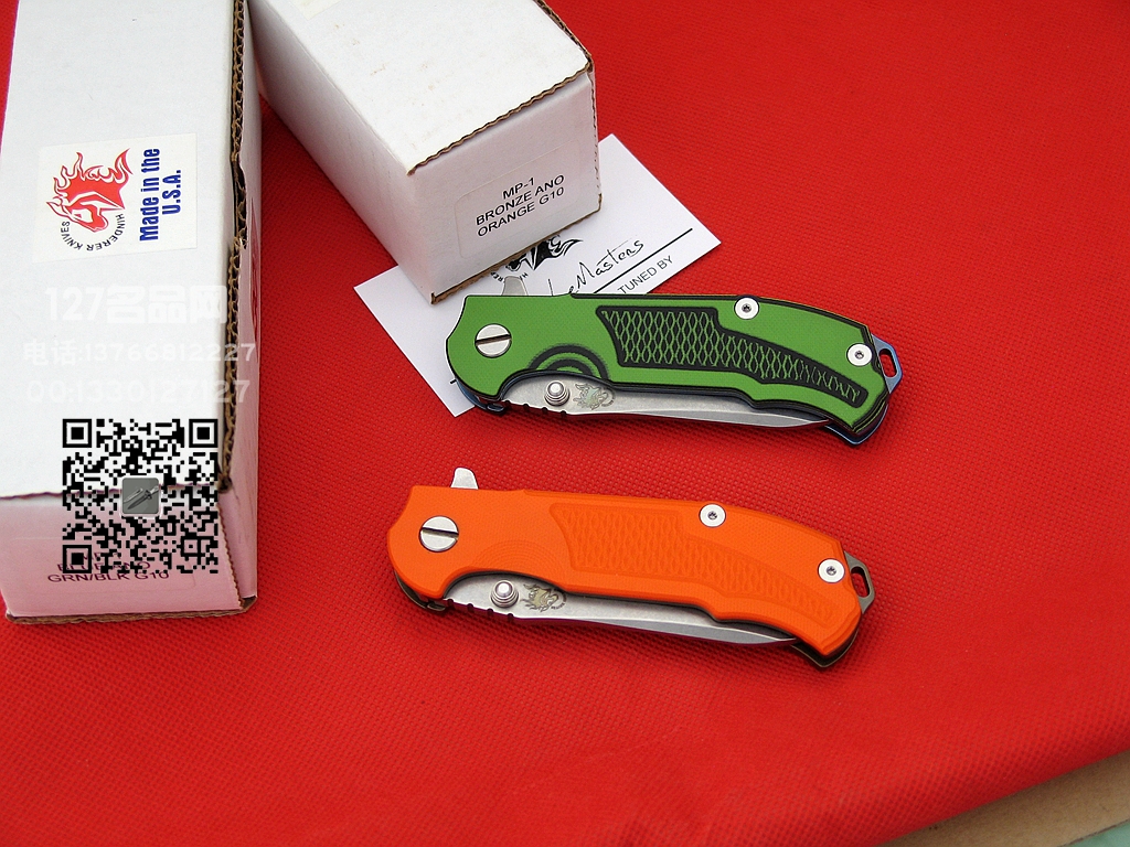 美国辛德勒Hinderer Knives MP-1橙色钛柄高端折刀