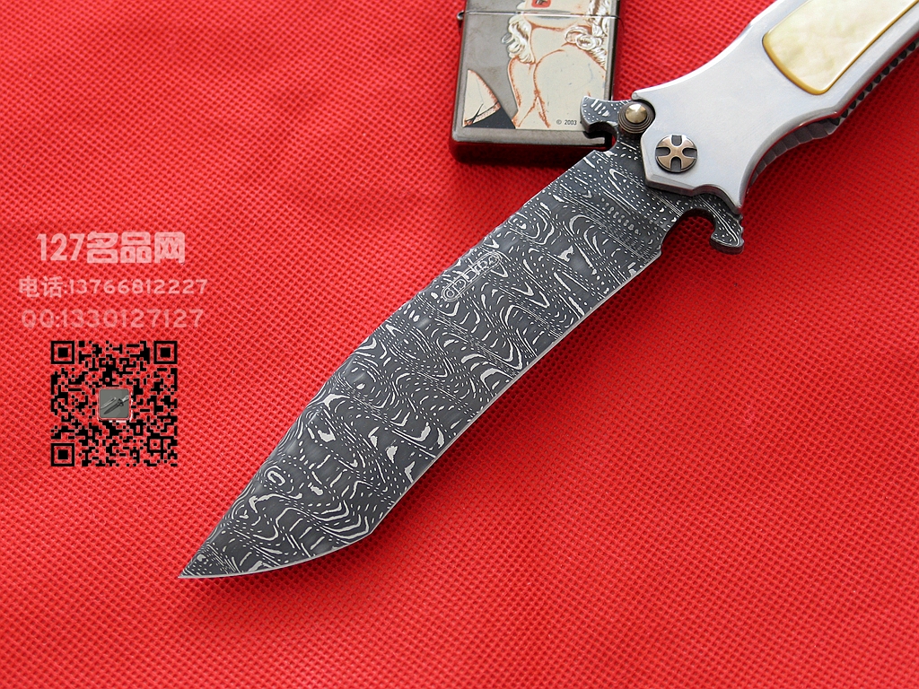 美国HTM DDR敢死队全手工顶级版大马士革半自动侧跳