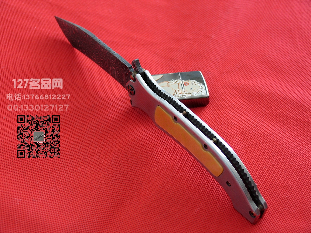 美国HTM DDR敢死队全手工顶级版大马士革半自动侧跳