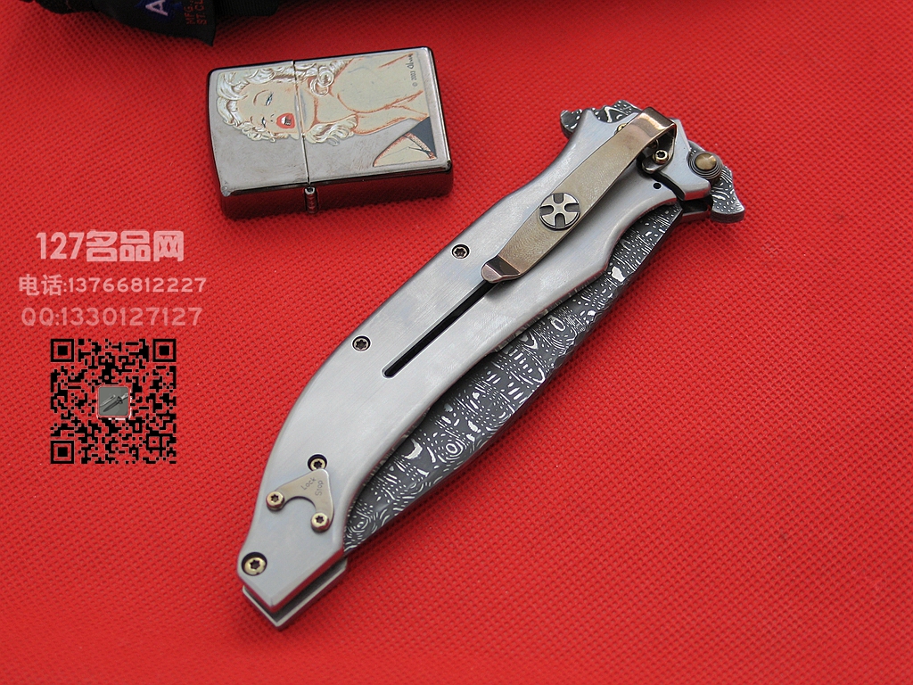 美国HTM DDR敢死队全手工顶级版大马士革半自动侧跳
