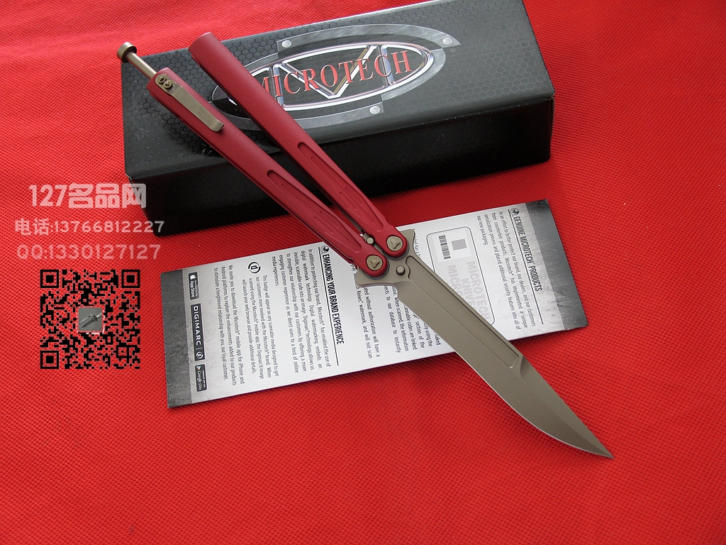 美国微技术MICROTECH 173-1RD 红色蝴蝶刀甩刀