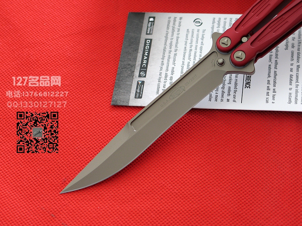 美国微技术MICROTECH 173-1RD 红色蝴蝶刀甩刀