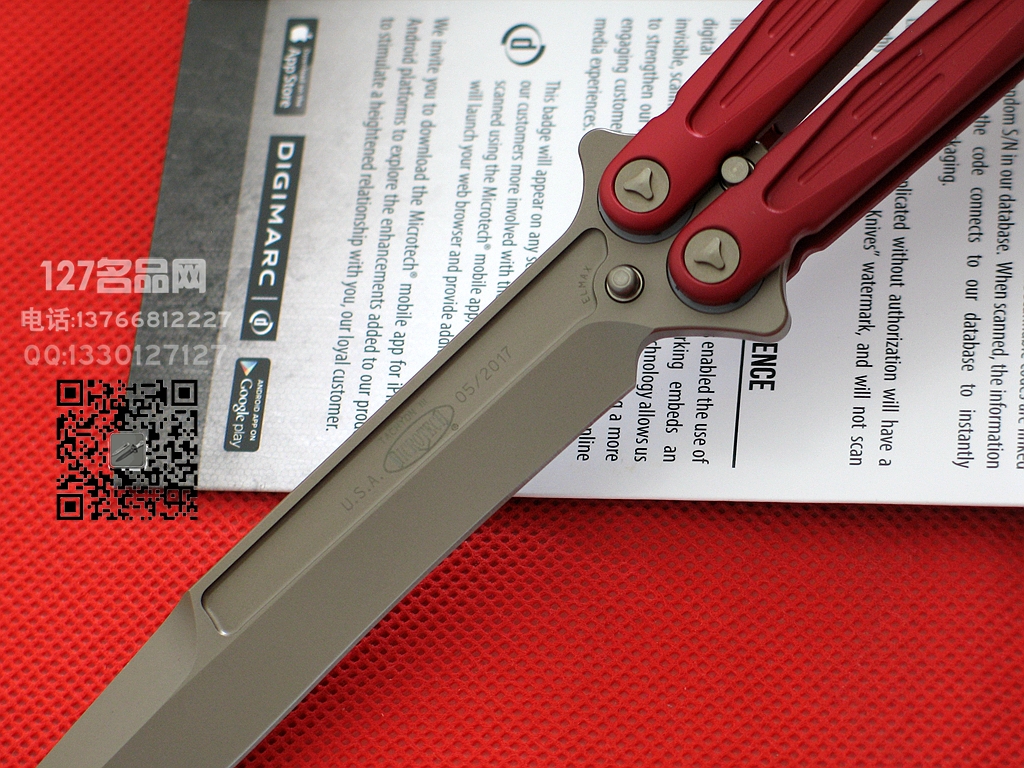 美国微技术MICROTECH 173-1RD 红色蝴蝶刀甩刀