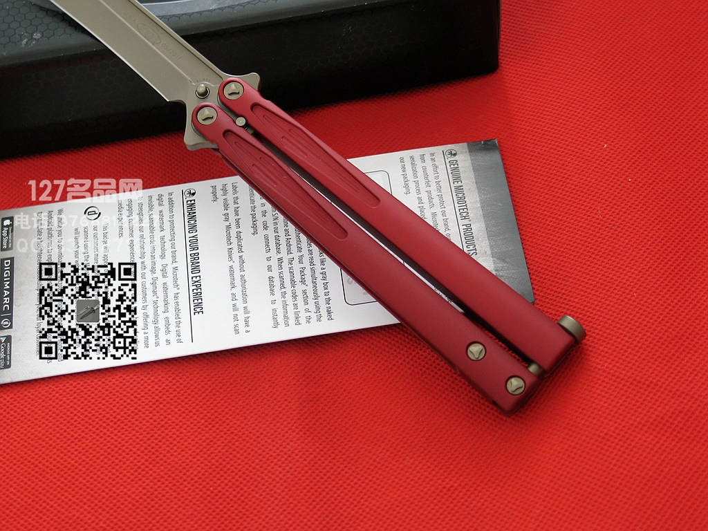 美国微技术MICROTECH 173-1RD 红色蝴蝶刀甩刀
