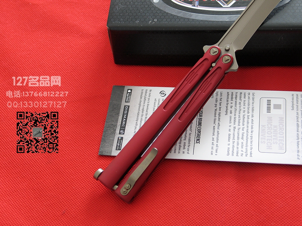美国微技术MICROTECH 173-1RD 红色蝴蝶刀甩刀