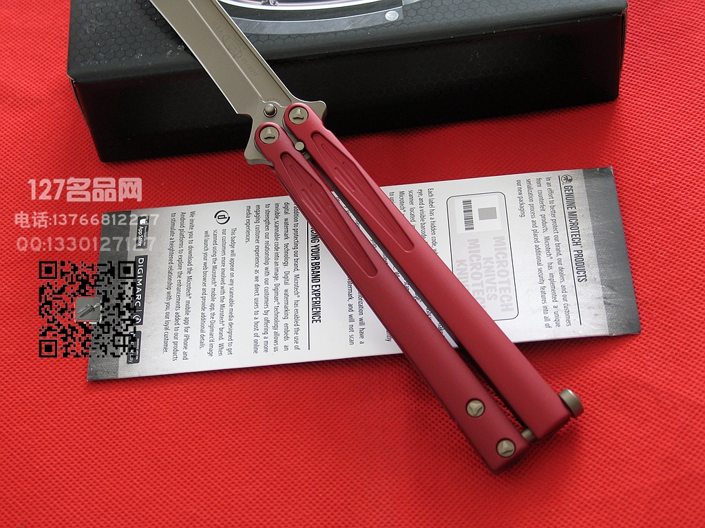 美国微技术MICROTECH 173-1RD 红色蝴蝶刀甩刀
