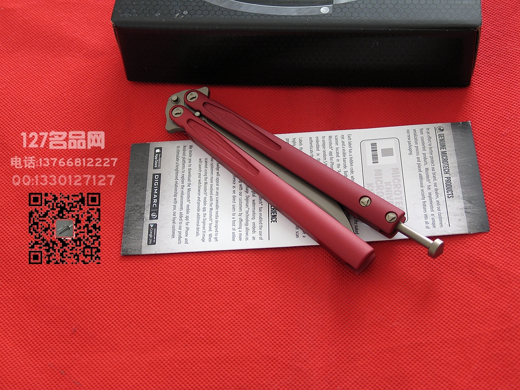 美国微技术MICROTECH 173-1RD 红色蝴蝶刀甩刀