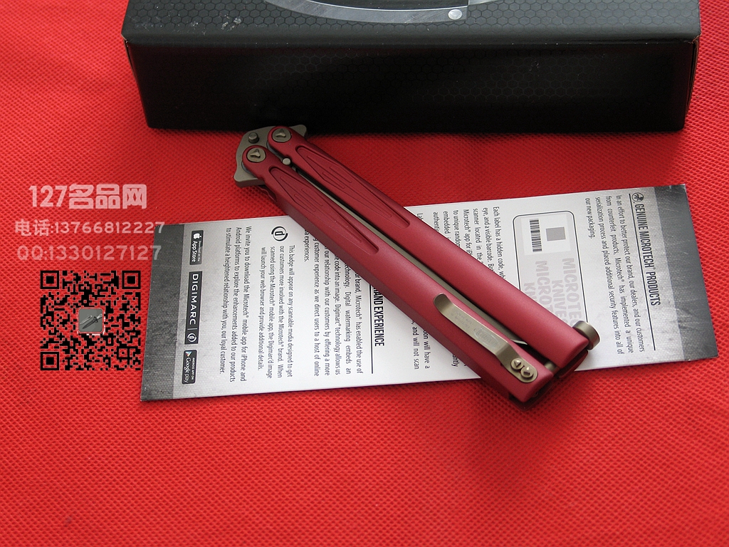 美国微技术MICROTECH 173-1RD 红色蝴蝶刀甩刀