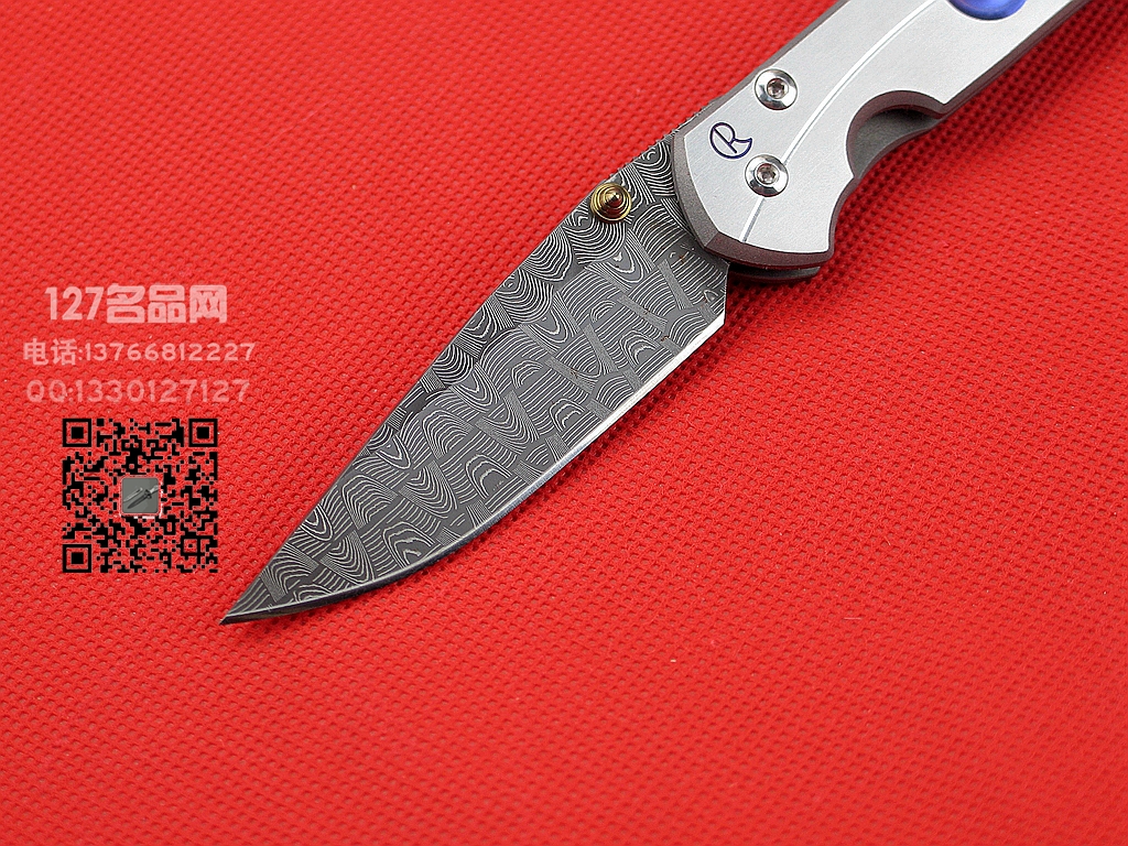 美国克里斯·里夫Chris Reeve小沙花篮雕花大马士革折刀