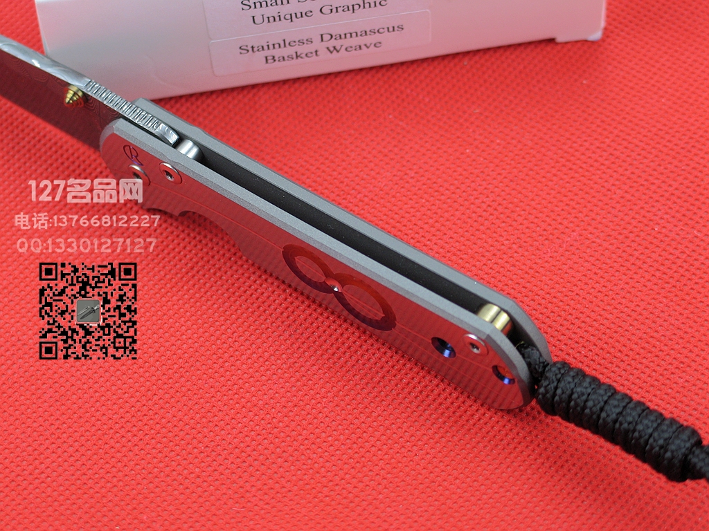 美国克里斯·里夫Chris Reeve小沙花篮雕花大马士革折刀