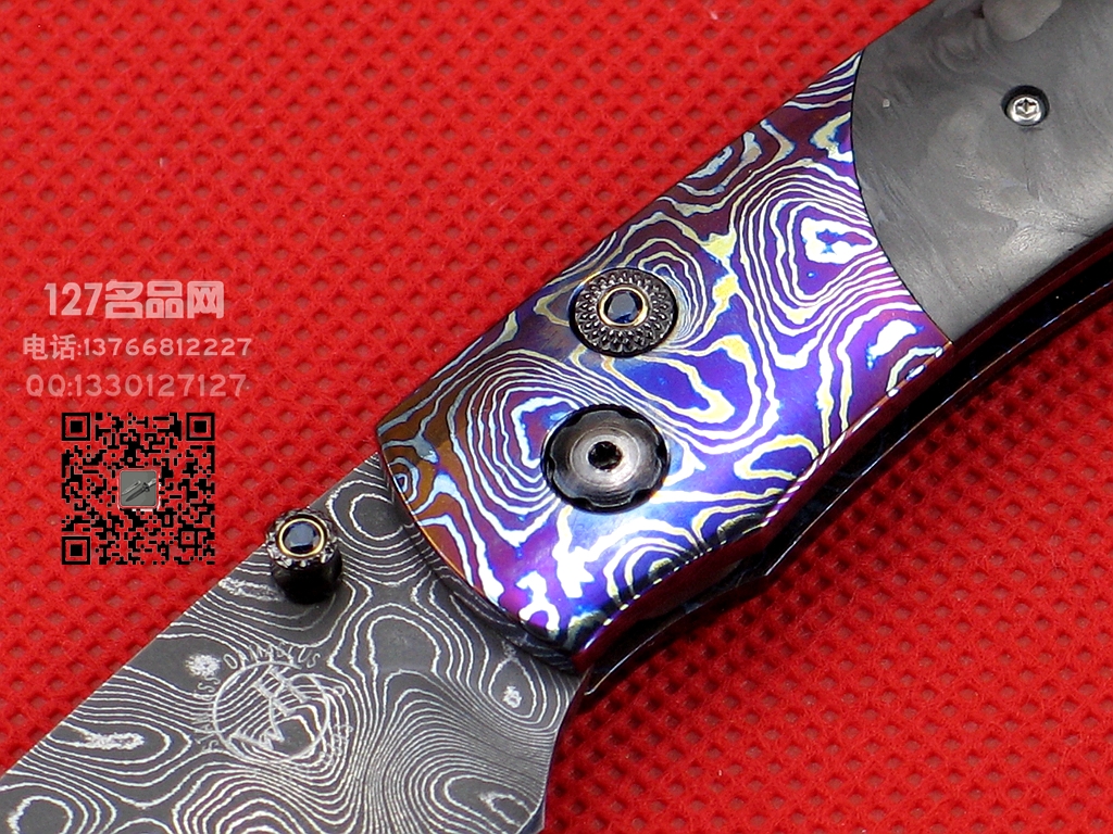 美国威廉亨利William Henry B12CRUSH 大马士革纤维柄绅士刀