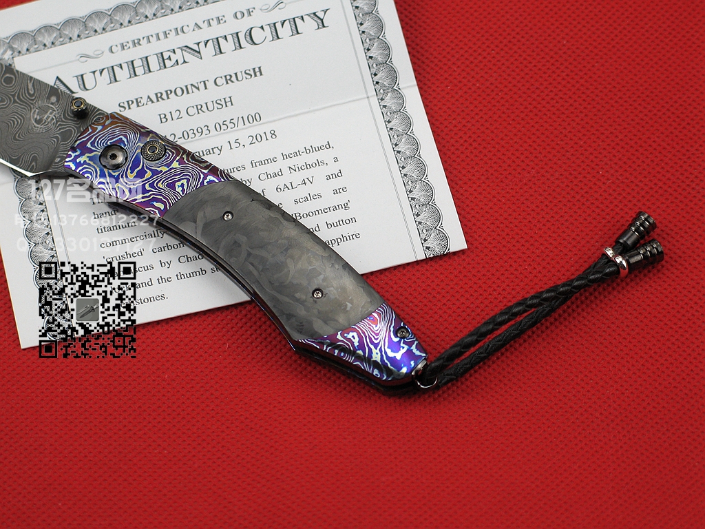 美国威廉亨利William Henry B12CRUSH 大马士革纤维柄绅士刀