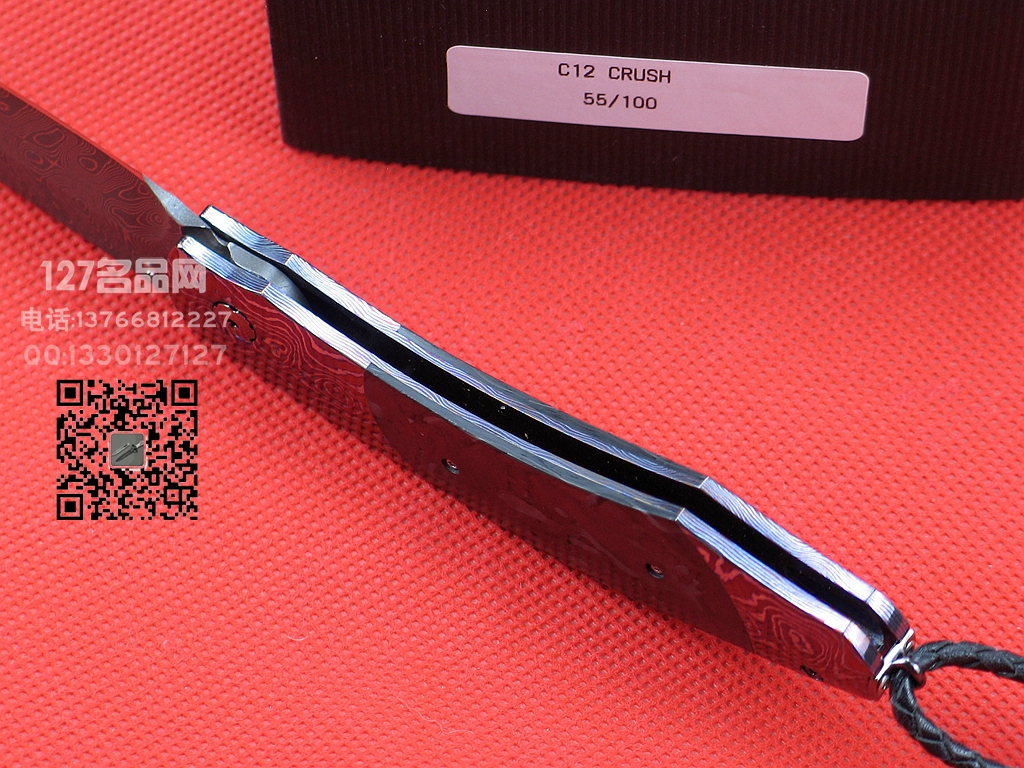 美国威廉亨利William Henry B12CRUSH 大马士革纤维柄绅士刀