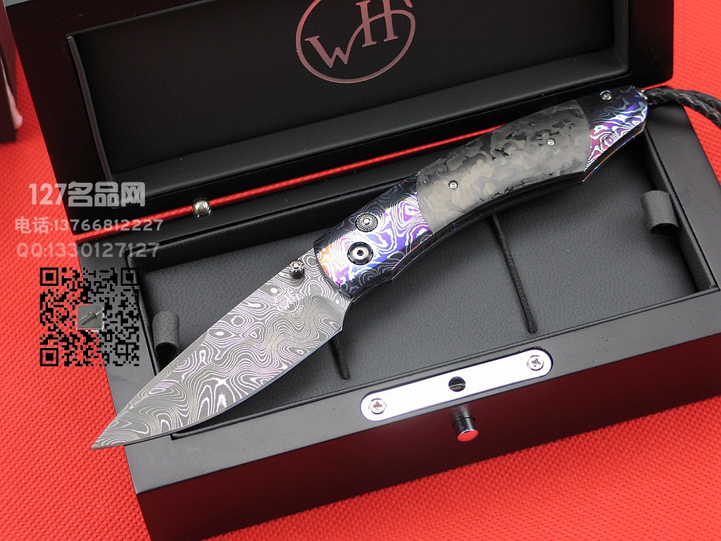 美国威廉亨利William Henry B12CRUSH 大马士革纤维柄绅士刀