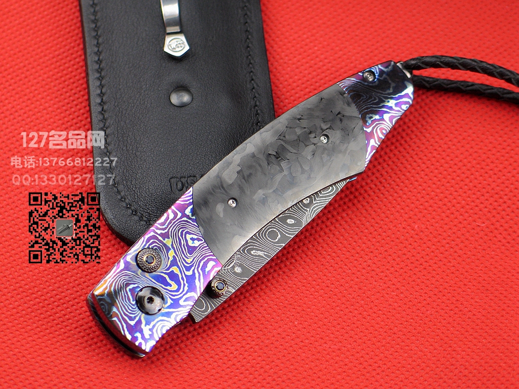 美国威廉亨利William Henry B12CRUSH 大马士革纤维柄绅士刀