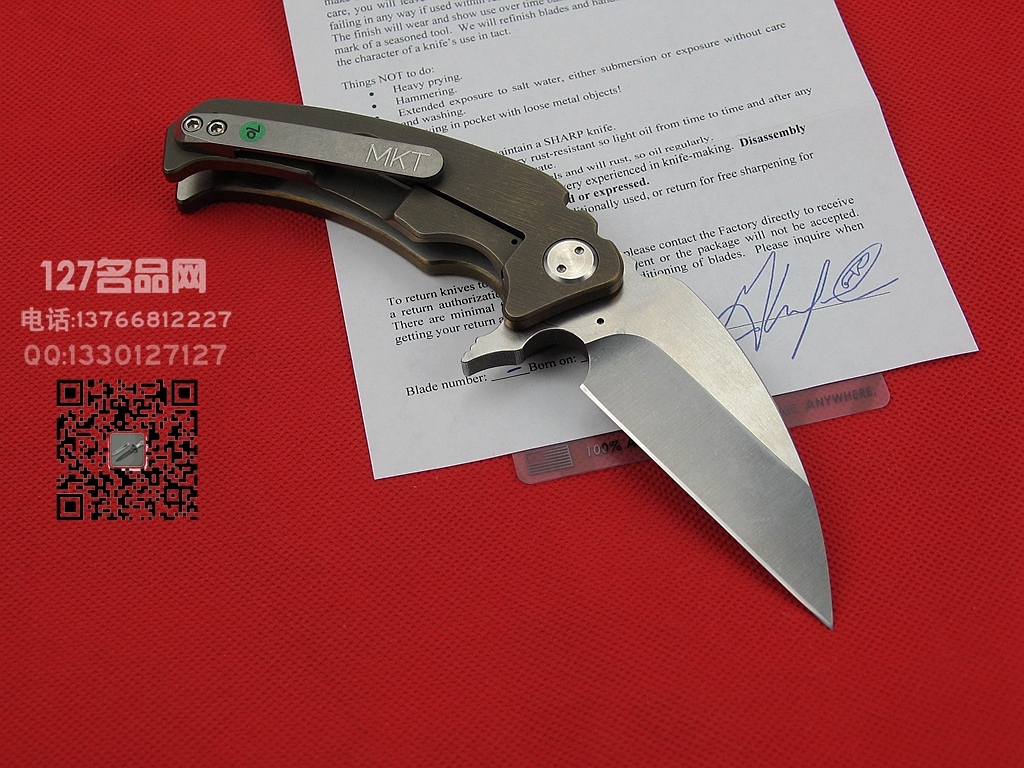 美国梅德伏德/Medford MKT MA06DV-02AN钛柄格斗爪刀