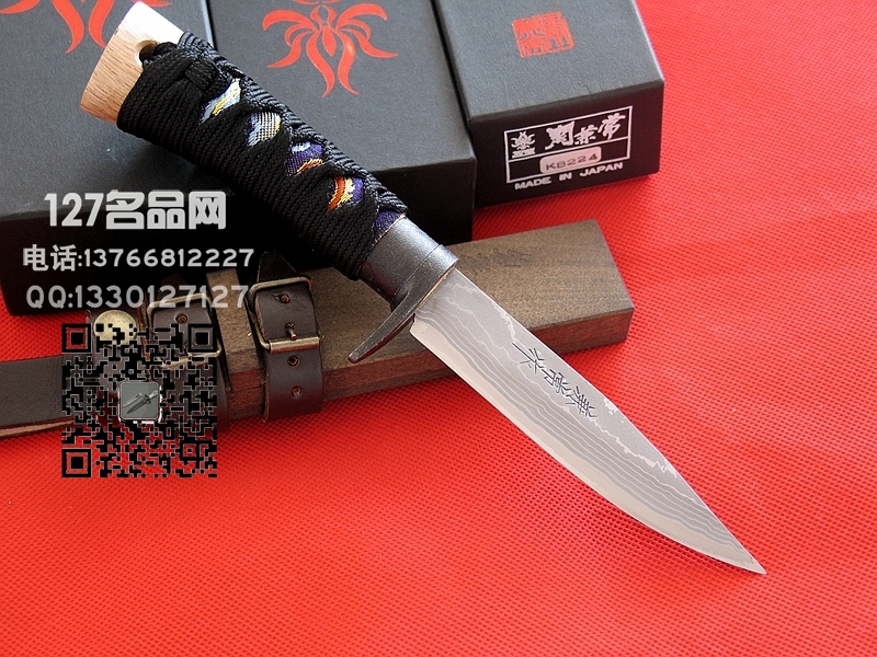 日本关兼常KB224 Kanetsune锦 15层大马士革蓝钢日本名匠