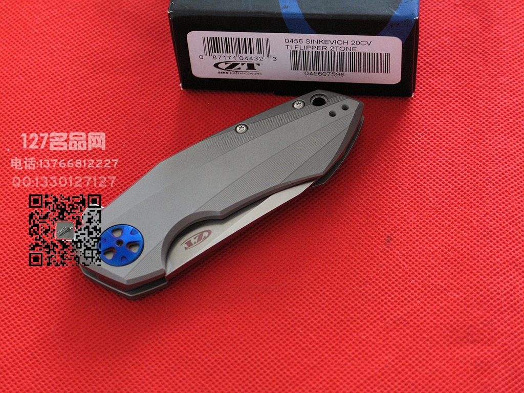 美国ZT零误差Zero Tolerance0456 钛柄 CPM 20CV钢快开刀