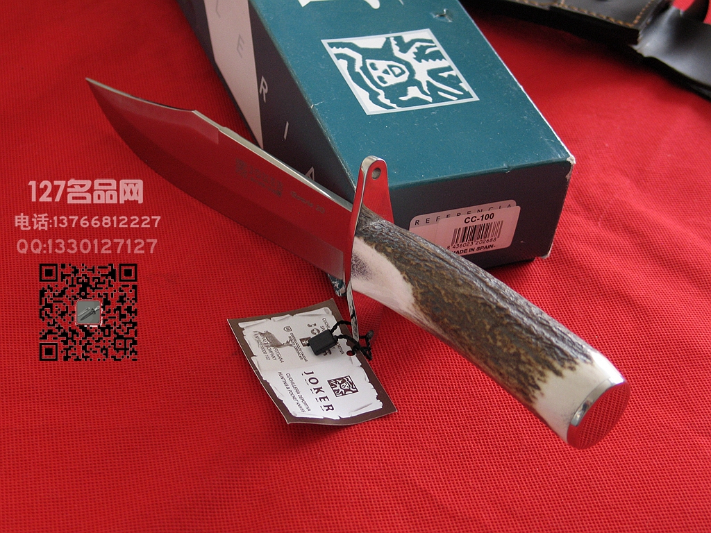Muela西班牙鹿牌CC-100手工雄鹿角柄博伊刀