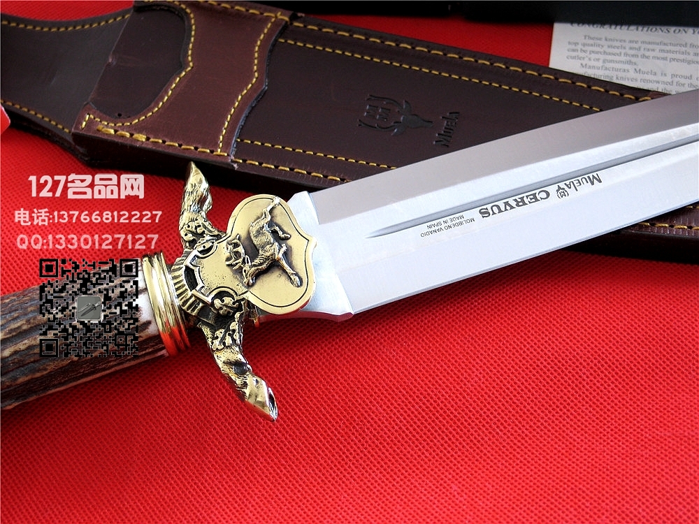 Muela西班牙鹿牌CERVUS-26L驯鹿"双刃直刀军刀猎刀127名品网