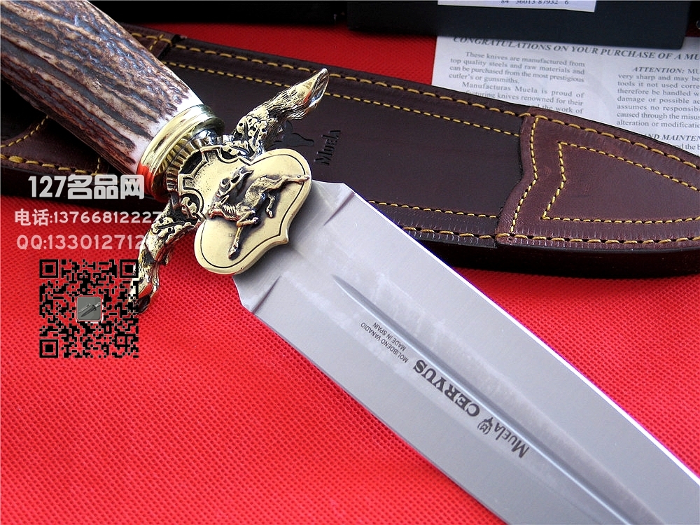 Muela西班牙鹿牌CERVUS-26L驯鹿"双刃直刀军刀猎刀127名品网