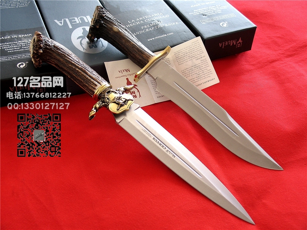 Muela西班牙鹿牌CERVUS-26L驯鹿"双刃直刀军刀猎刀127名品网