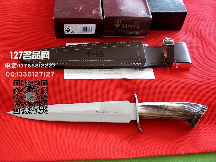 Muela西班牙鹿牌"大熊"手工狩猎刀 军刀猎刀127名品