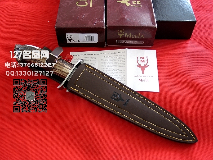 Muela西班牙鹿牌"大熊"手工狩猎刀 军刀猎刀127名品