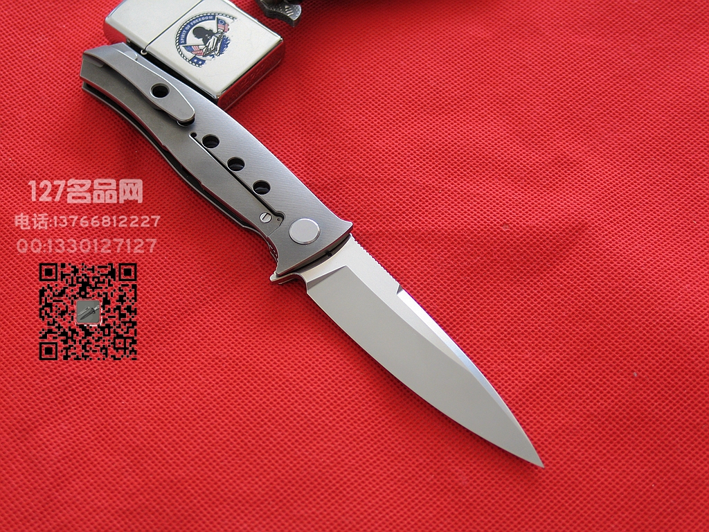 俄罗斯Shirogorov熊头[死亡医生]限量版全钛柄高瑞折刀
