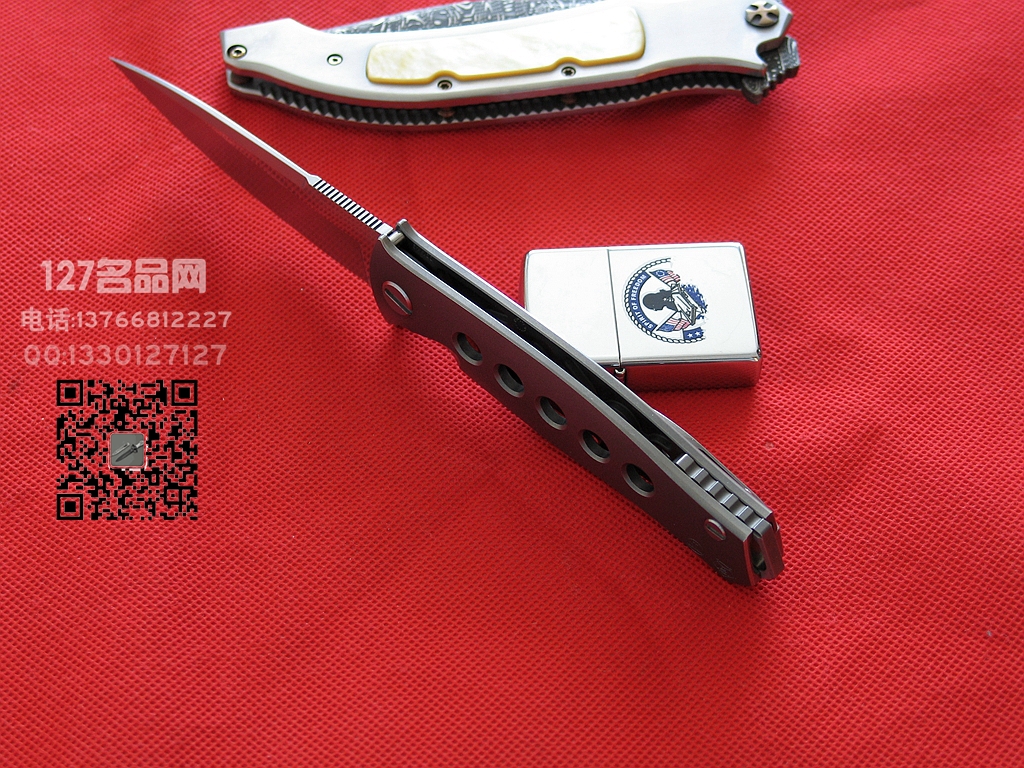俄罗斯Shirogorov熊头[死亡医生]限量版全钛柄高瑞折刀