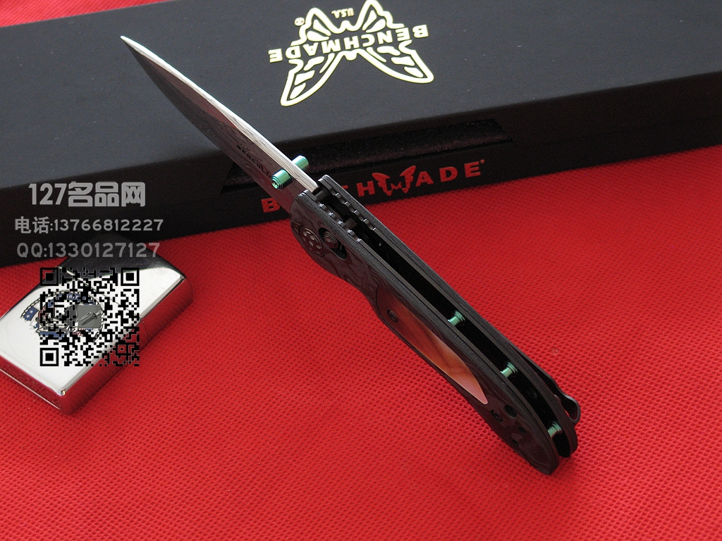 Benchmade蝴蝶698-181大马士革碳纤维嵌珍珠贝柄限量珍藏版