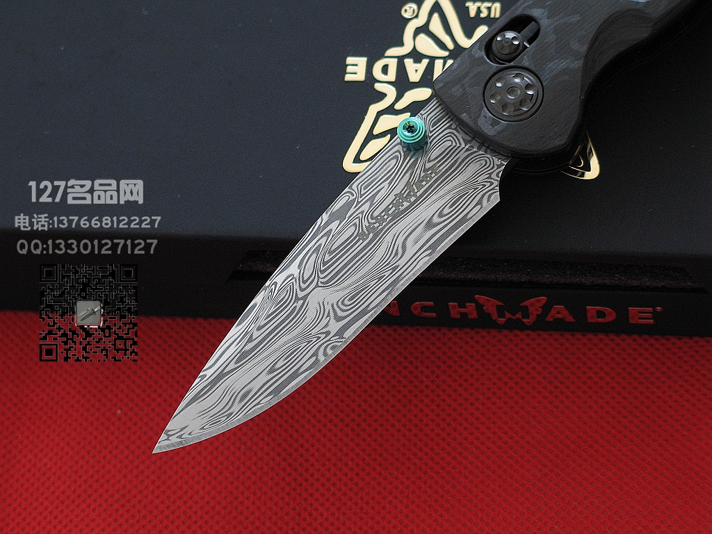 Benchmade蝴蝶698-181大马士革碳纤维嵌珍珠贝柄限量珍藏版