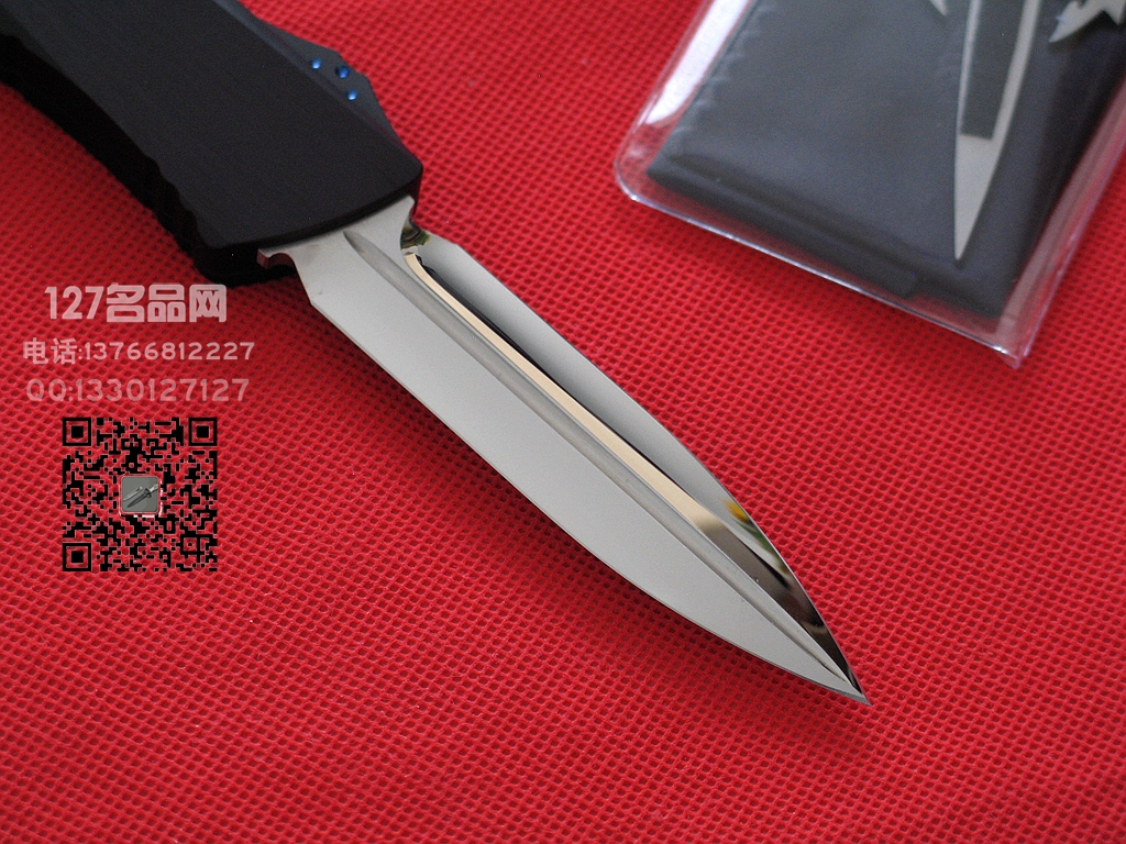 美国微技术Microtech 手工大镜面 一线通血槽 剑标战术恐龙