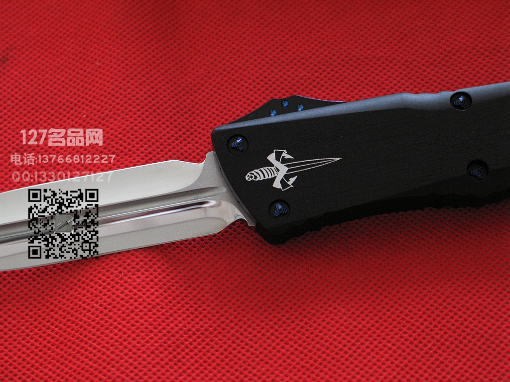 美国微技术Microtech 手工大镜面 一线通血槽 剑标战术恐龙