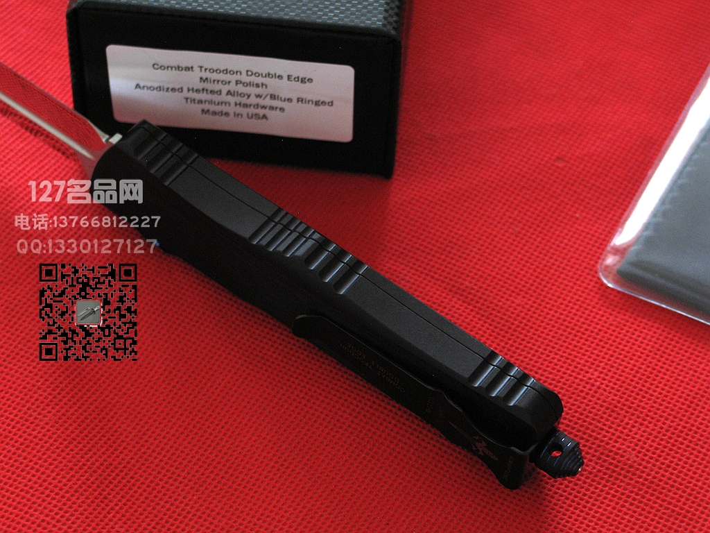 美国微技术Microtech 手工大镜面 一线通血槽 剑标战术恐龙