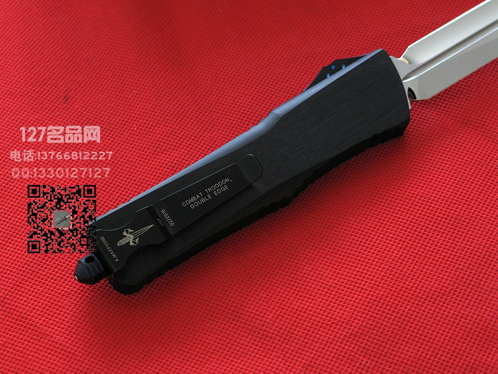 美国微技术Microtech 手工大镜面 一线通血槽 剑标战术恐龙