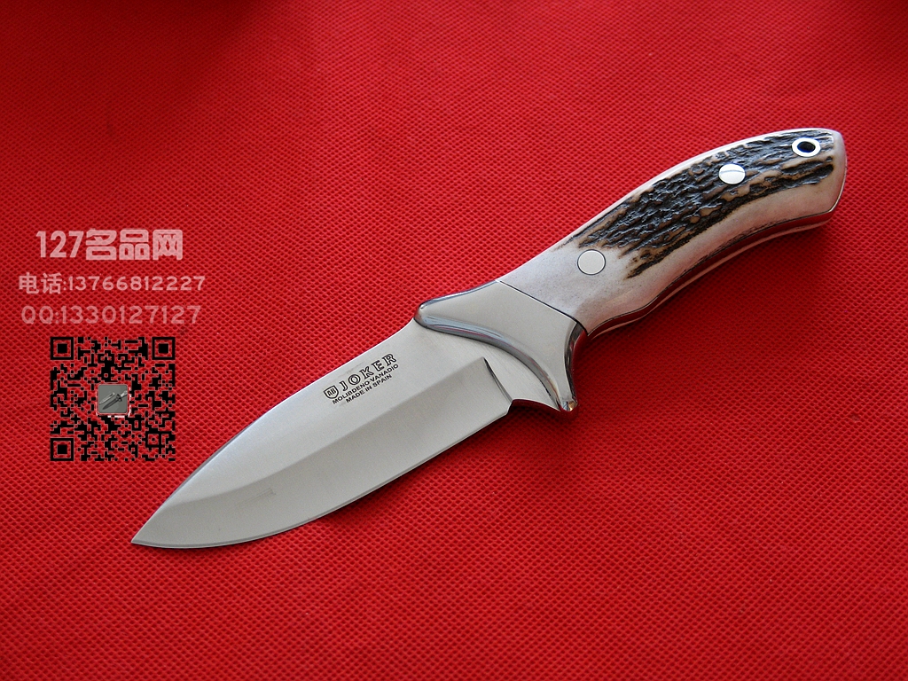 Muela西班牙鹿牌CC-06一体手工雄鹿角柄小直刀127名品