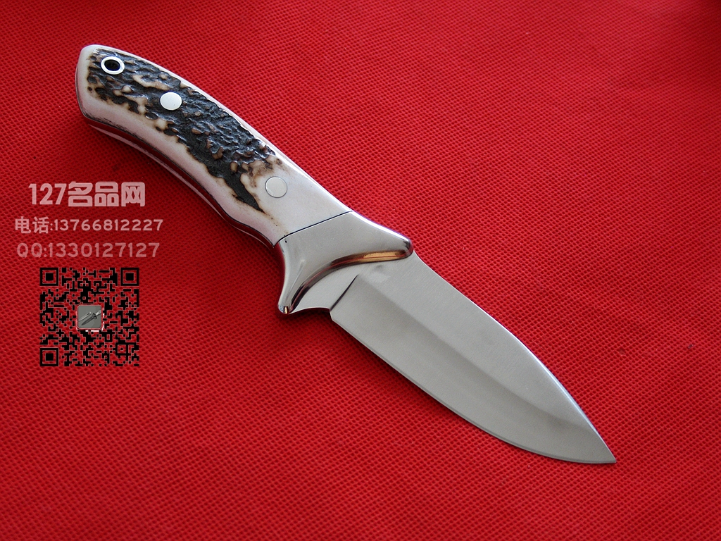 Muela西班牙鹿牌CC-06一体手工雄鹿角柄小直刀127名品