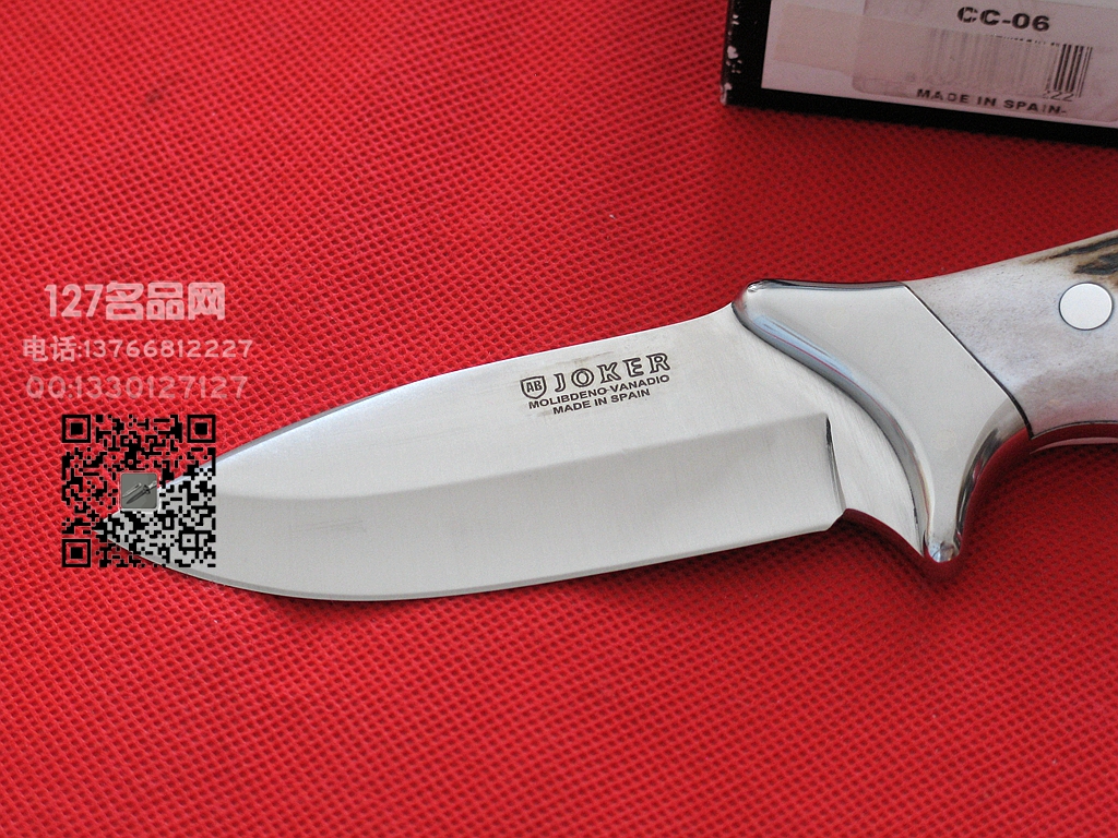 Muela西班牙鹿牌CC-06一体手工雄鹿角柄小直刀127名品