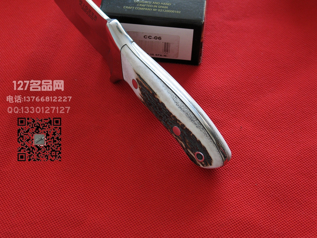 Muela西班牙鹿牌CC-06一体手工雄鹿角柄小直刀127名品