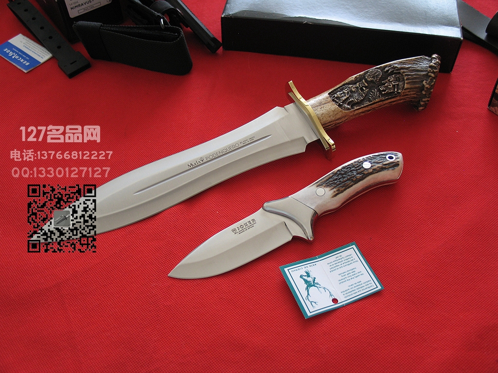 Muela西班牙鹿牌CC-06一体手工雄鹿角柄小直刀127名品