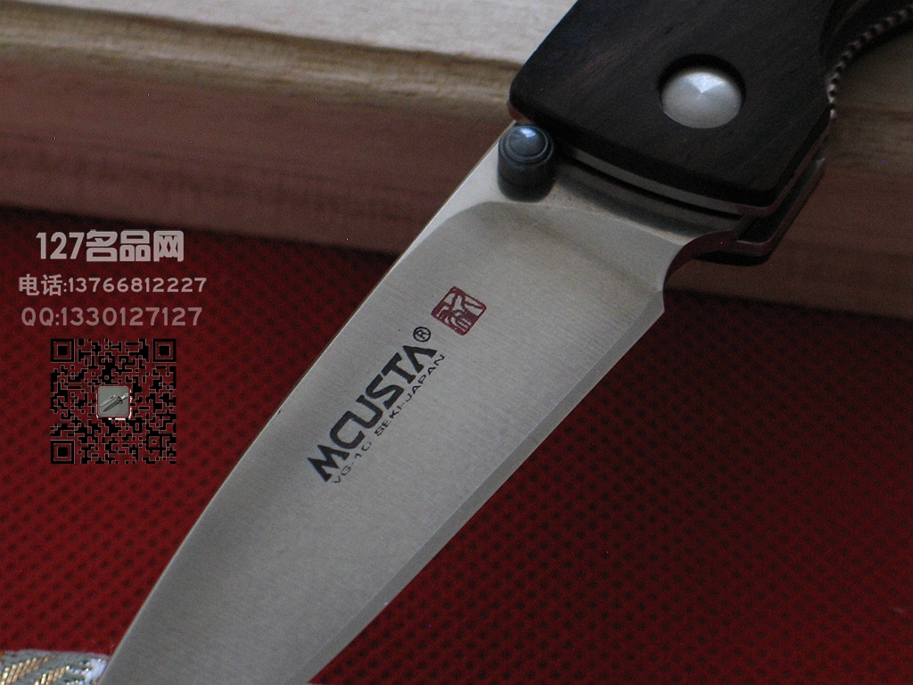 日本MCUSTA传世家徽LMC-1303孔雀限量版 檀木镶嵌孔雀柄折刀