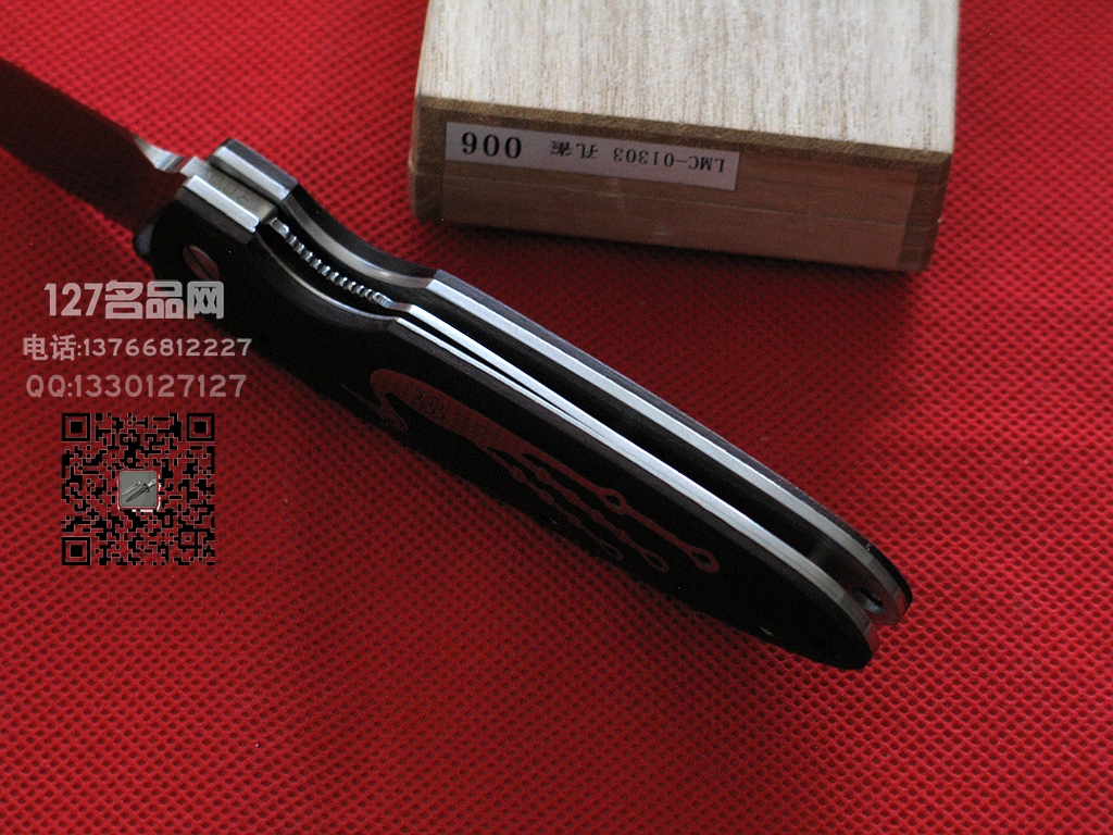 日本MCUSTA传世家徽LMC-1303孔雀限量版 檀木镶嵌孔雀柄折刀